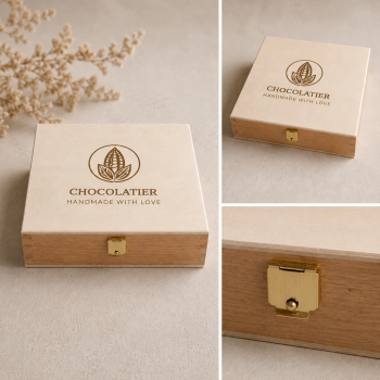 Preview: Holzkassette für 9 Pralinen – individuell bedruckbar mit Ihrem Wunschmotiv